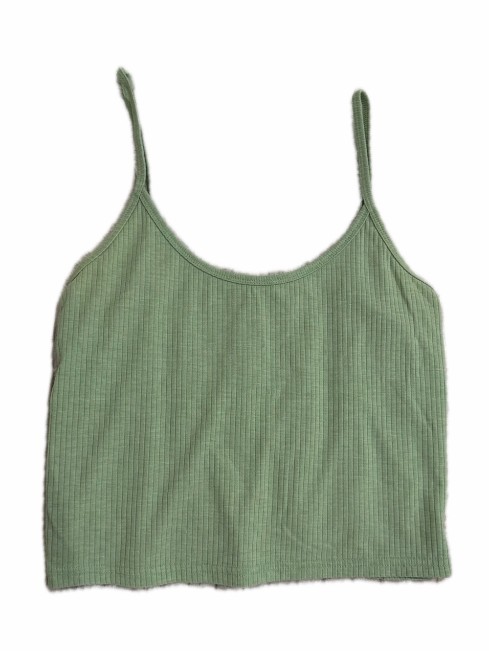 Pacsun- Ribbed Spaghetti Strap Tank Top - Sage Green